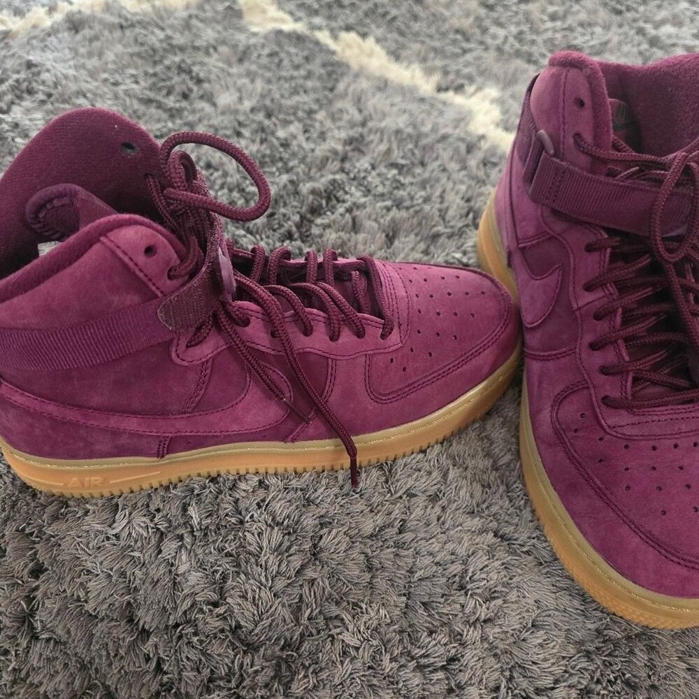 Nike Air Force 1 High WB GS 'Bordeaux' sneaker shoes youths size 6 - Picture 2 of 5